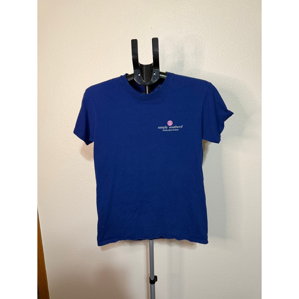 Simply Southern Free to Roam Jeep Graphic T-Shirt Blue Small Cotton Short Sleeve